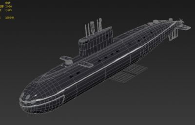 基洛级常规动力潜艇道具3D模型