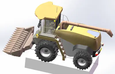 玉米收割机外观造型solidworks数模图纸