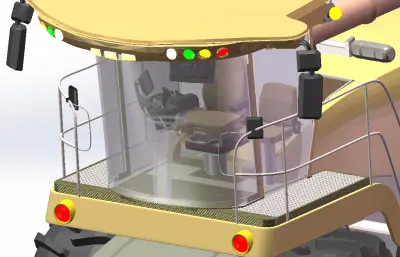 玉米收割机外观造型solidworks数模图纸