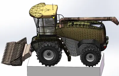 玉米收割机外观造型solidworks数模图纸
