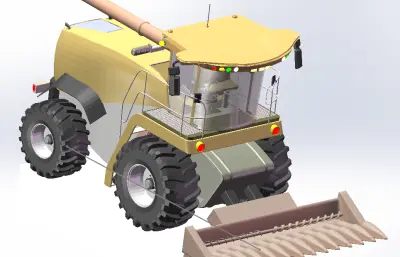 玉米收割机外观造型solidworks数模图纸
