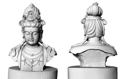 佛教经文观音雕塑3D模型