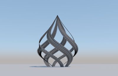 火焰造型钢铁雕塑3D模型