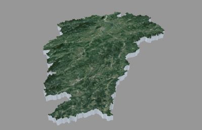 江西省地形地势三维地图3D模型