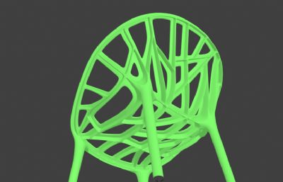 绿色夏季清凉椅,糖水夜宵店椅子3D模型