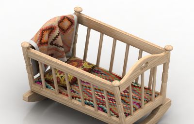 婴幼儿摇床3D模型,OBJ,3DS格式