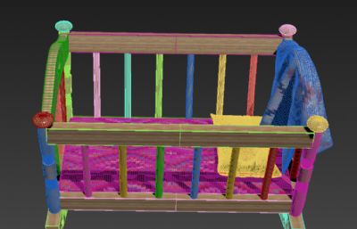婴幼儿摇床3D模型,OBJ,3DS格式