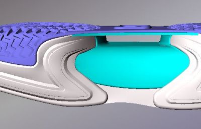 rb+eva+tpu材质跑鞋鞋底3D模型