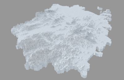 浙江三维地图,浙江省山脉地形图3D模型