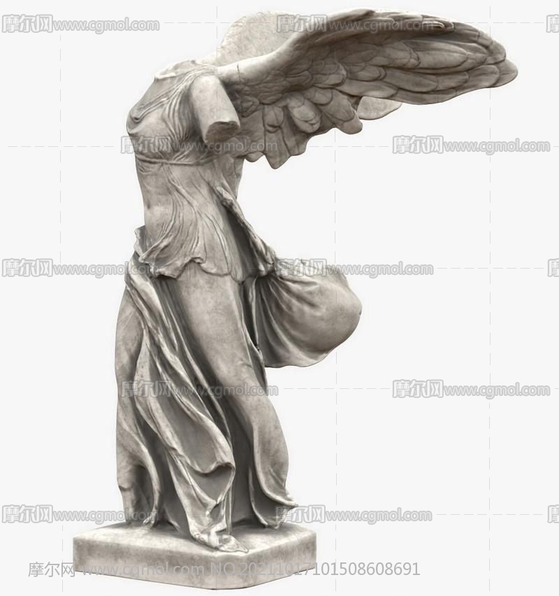 胜利女神,天使雕塑,自由之翼3D模型