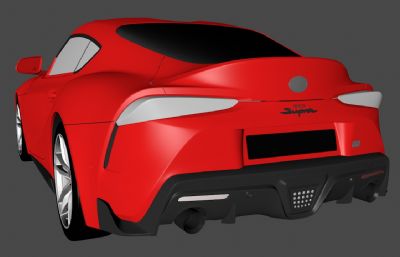 2020款Toyota丰田Supra轿跑跑车3D模型,C4D,MAX,FBX,OBJ多种格式,有材质