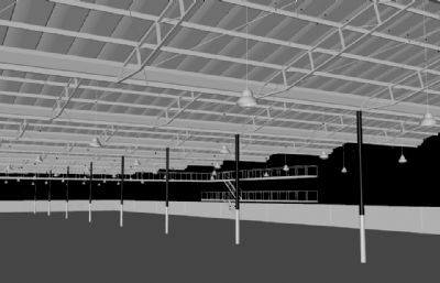 空仓库,会展中心,大型展览中心场地3D模型,MAX,C4D,FBX,SKP多种格式