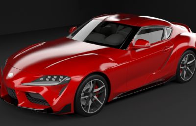 2020款Toyota丰田Supra轿跑跑车3D模型,C4D,MAX,FBX,OBJ多种格式,有材质