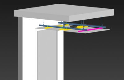 装修吊顶简单流程动画3D模型