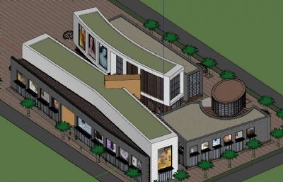 商场,商业会所整体设计方案su模型