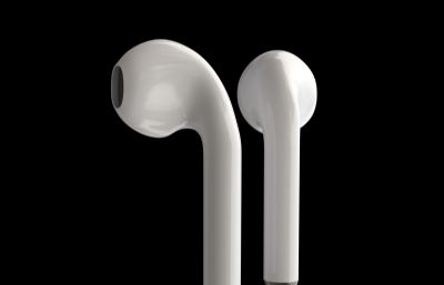 Apple Airpods蓝牙耳机C4D模型