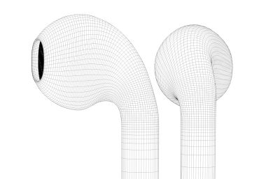 Apple Airpods蓝牙耳机C4D模型