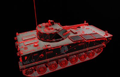 次世代自行反坦克炮,铝合金炮塔3D模型