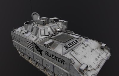 PBR M2A3布雷德利步兵战车,大毒蛇机炮3D模型