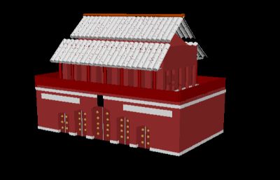 简易中式城楼建筑maya模型