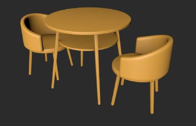 餐厅酒吧桌椅C4D模型