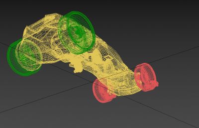 PBR前后双座科幻车,越野车3D模型