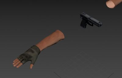 PBR特种兵手臂+手枪组合3D模型