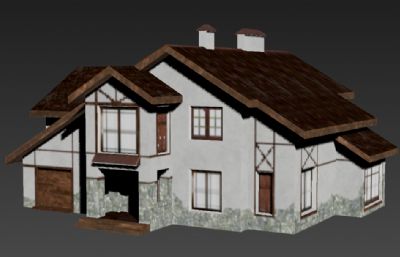 简单小木屋民居,房子3D模型,FBX+OBJ格式