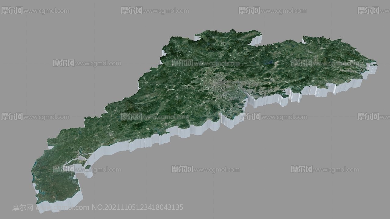 广东省三维地图,广东省山脉地形地势3D模型