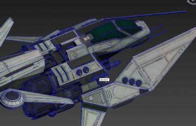 科幻飞机,双座飞行器,飞船3D模型