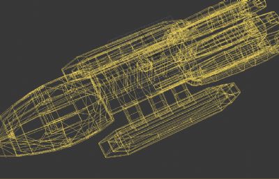 太空飞机,科幻母舰战舰3D模型塌陷文件