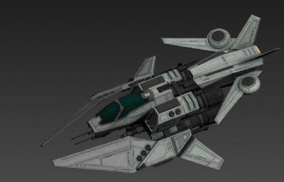 科幻飞机,双座飞行器,飞船3D模型