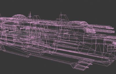 太空飞船,宇宙航行器3D模型塌陷文件