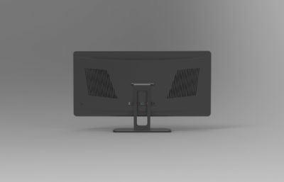 办公游戏一体机电脑c4d模型,KeyShot 10渲染,有底部音响