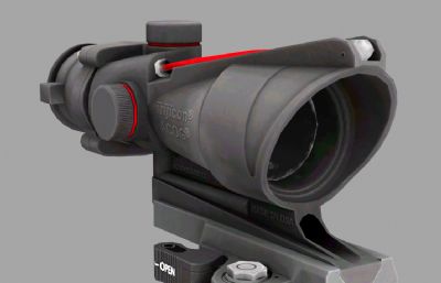 ACOG TA31F瞄准镜,八倍镜3D模型
