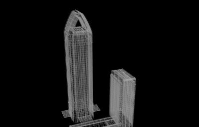 武昌滨江核心区建筑,商业楼3D模型