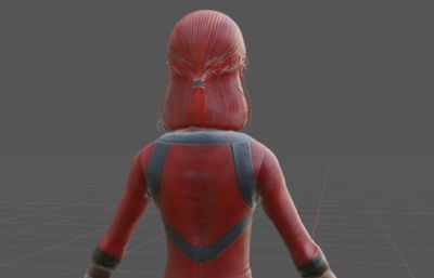 年轻战士女孩3D模型,FBX,blend格式