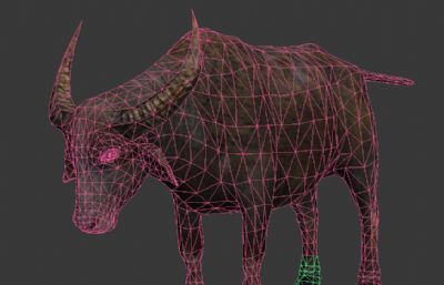 非洲水牛3D模型,MAX,OBJ等格式