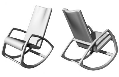 木制摇椅椅子3D模型,3DM,OBJ格式