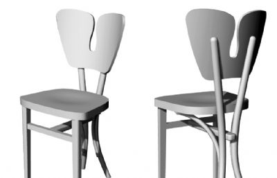硬质塑料椅子,餐椅3D模型,3DM,OBJ格式
