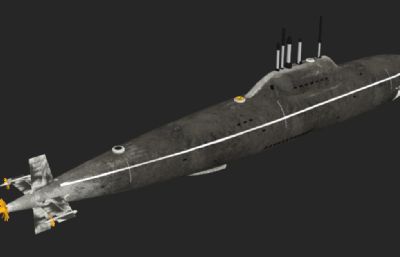 阿尔法级核潜艇(俄)3D模型,OBJ格式