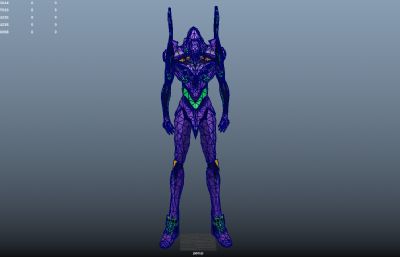 EVA新世纪福音战士maya模型,MB,FBX格式,带贴图