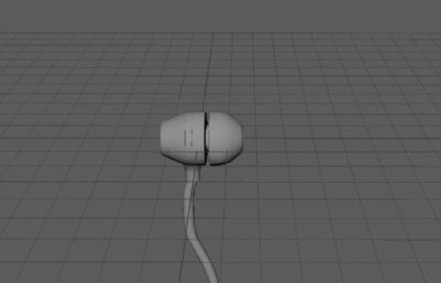 单个塞入式耳机maya模型素模