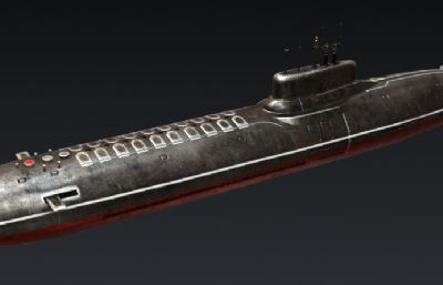 台风级核潜艇(俄)3D模型,OBJ格式
