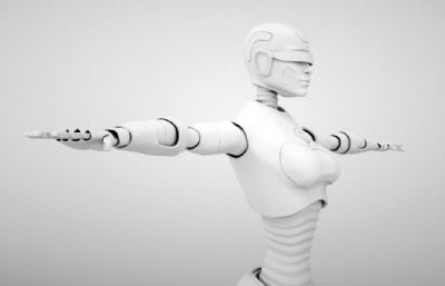 未来AI智能机器人,女机器人C4D模型,Octane渲染
