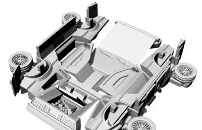 Fab365 DMC跑车一体成型3D打印模型