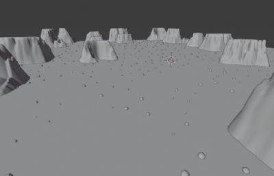 某星球陆地场景,石头场景3D模型,blend,fbx格式