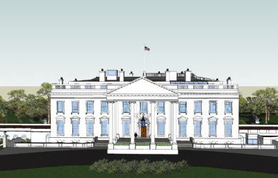 白宫建筑别墅su模型
