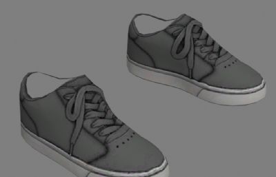 5双运动鞋,板鞋,皮鞋3D模型简模
