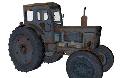 生锈的拖拉机C4D模型